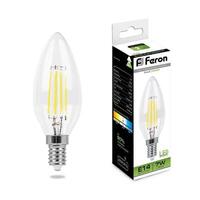 Лампа LED Feron свеча феламент 7W Е14 4000K LB-66
