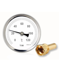 Термометр TIM накладной с пружиной  от  0℃ до 120℃ корпус: металлический + стекло Y63A-120