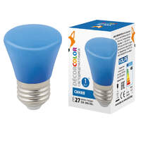 Лампа Volpe LED D45 Е27 1W синий