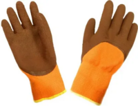 Перчатки Зимние акриловые, вспененнные латекс оранж