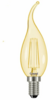 Лампа светод. General 10Вт 4500К Е14 феломент свеча на ветру золото