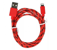 Кабель USB AM- iPhone5 1,2м  нейлон, Smartbuy,красный