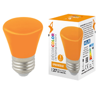 Лампа Volpe LED D45 Е27 1W оранжевый