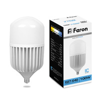 Лампа LED Feron 100W Е27-Е40 6400K Т160 LB-65  25827