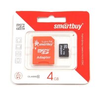 Карта micro-SD Smartbey 4GB Class 10+адаптер