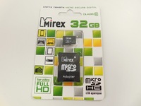 Карта micro-SD Mirex 32GB Class 10 + адаптер