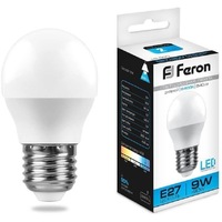 Лампа LED Feron шар 9W E14 6400K LB-550  25803